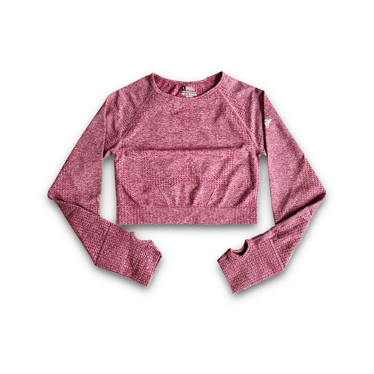 Rose Long Sleeve Crop-Top